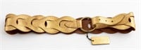 Linea Pelle Gold-Tone Leather Belt, Size L