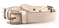Dries Van Noten Italian Pale Pink Leather Belt