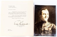 Signed Eddie Rickenbacker Photo and Letter