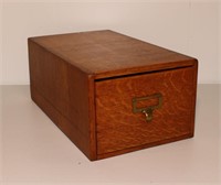 Solid oak card catalogue dovetailed case
