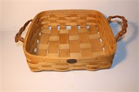 Petersboro split oak basket w leather handles