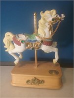 Musical carousel horse tested and working 8 in