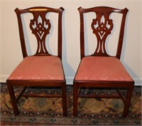 pair Henkel Harris solid cherry dining chairs
