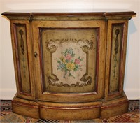 quality French painted floral and swag console