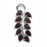 Silver Garnet(2.7ct) Rhodium Plated Pendant (~weig