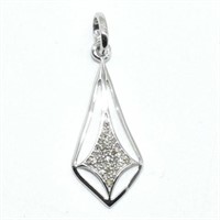 Silver Diamond(0.25ct) Rhodium Plated Pendant (~we