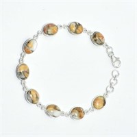 Silver Oyster Turquoise(24.5ct) Hand Made Bracelet