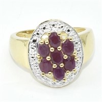 Silver Ruby(1.85ct) Rhodium Plated Ring (~weight 5