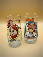 Vintage 1980's Alvin and Wilma Collectors Glasses