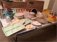 lg lot of trays, microwave dishes & more