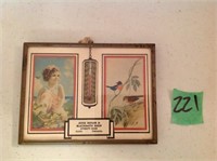 Vintage advertised picture/thermometer