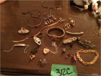 Bracelets, bird ring, costume jewelry