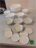 milk glass dishes & others