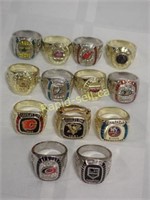 13 Assorted NHL Collector Rings