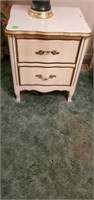 WHITE PROVINCIAL 2 DRAWER NIGHT STAND