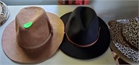 BLACK AND BROWN HATS