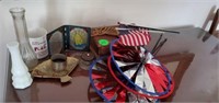 ASSORTED ITEMS- FLAG SPINNERS AND MORE