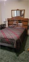 NICE QUEEN SIZE BED FRAME- INCLUDES ALL BEDDING