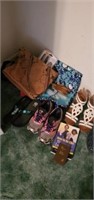 ASSORTED LADIES SHOES AND PURSE WITH EXTRAS