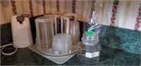 CORNER OF PLASTICS/ CAN OPENER/ HURRICANE LAMP