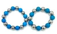 MILOR Stainless Steel Turquoise Marbled Bead