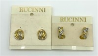 Two pairs of RUCCINI Gold & Silver Tone Earrings