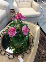 Pink silk rose centerpiece