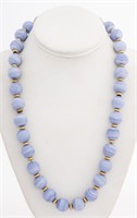 Blue Lace Agate Bead & Gold-Fill Necklace