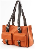 The Find Orange Leather Purse