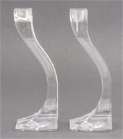 Riedel Crystal Glass Candlesticks, Pair