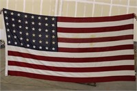 Vintage 48-Star American Flag, Approx 9ftx4ft 9"