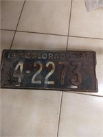 Antique Colorado license plate. 1945.