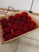 Lot of 12 red glasses