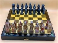 Soapstone Chess set & Mother of Pearl Inlay Board