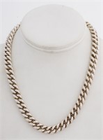 Vintage Silver Curb Link Chain Necklace