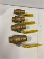 Four 1” brass valves. Unused