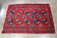 Red Hand Knotted Oriental Style Rug