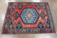 Vintage Red Hand Knotted Persian Rug #3