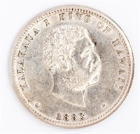 Coin 1883 Hawaiian Quarter in Almost Unc.