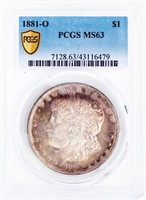 Coin 1881-O Morgan Silver Dollar PCGS MS63
