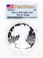 Coin 2018-S  American Silver Eagle PCGS PR70DCAM