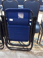 Folding blue beach chair