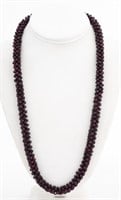 Vintage Almandine Garnet Woven Bead Necklace
