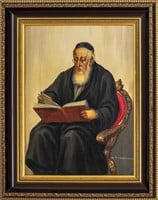 Abraham Straski Judaica Oil on Panel