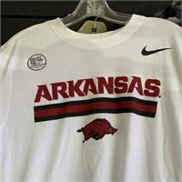 NWT NIKE White razorback college shirt size L