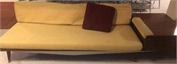 Mid Century Modern Sofa with attached end table,