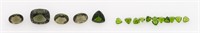 Group Of Loose Chrome Diopside & Moldavite Stones