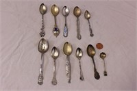 Collection Of Vintage Sterling Collectors Spoons.