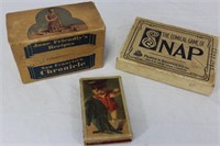 Antique Lot 3 Recipe, Match Box, Advertising Cards