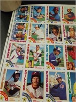 Full Sheet Uncut Topps Baseball Cards